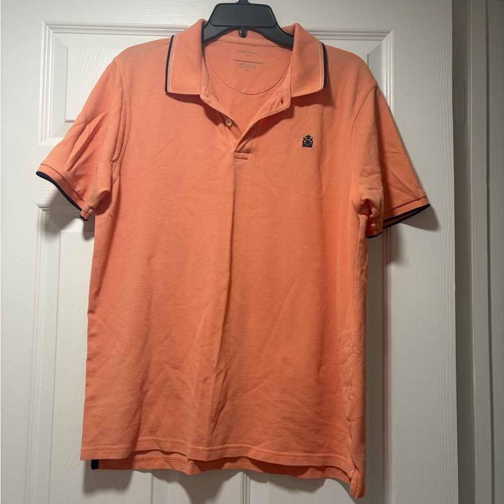Classic Orange Polo Shirt with Embroidered Logo